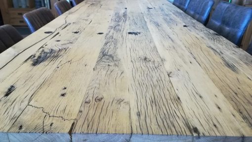 Oud eiken wagonplanken tafel - Afbeelding 3