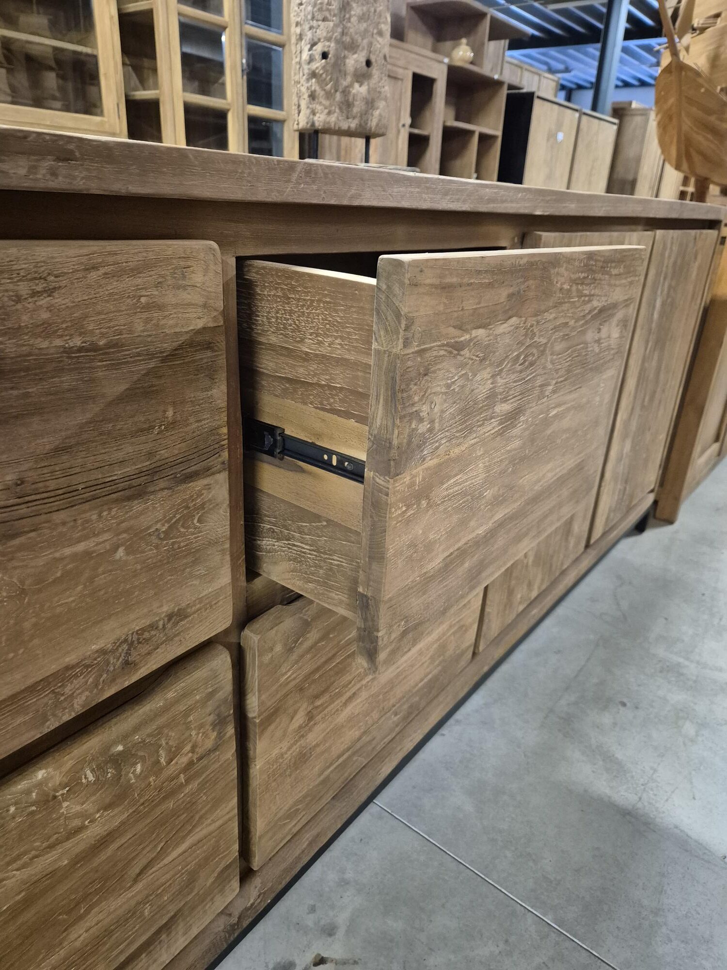 Teakhouten dressoir 220 cm - Afbeelding 3