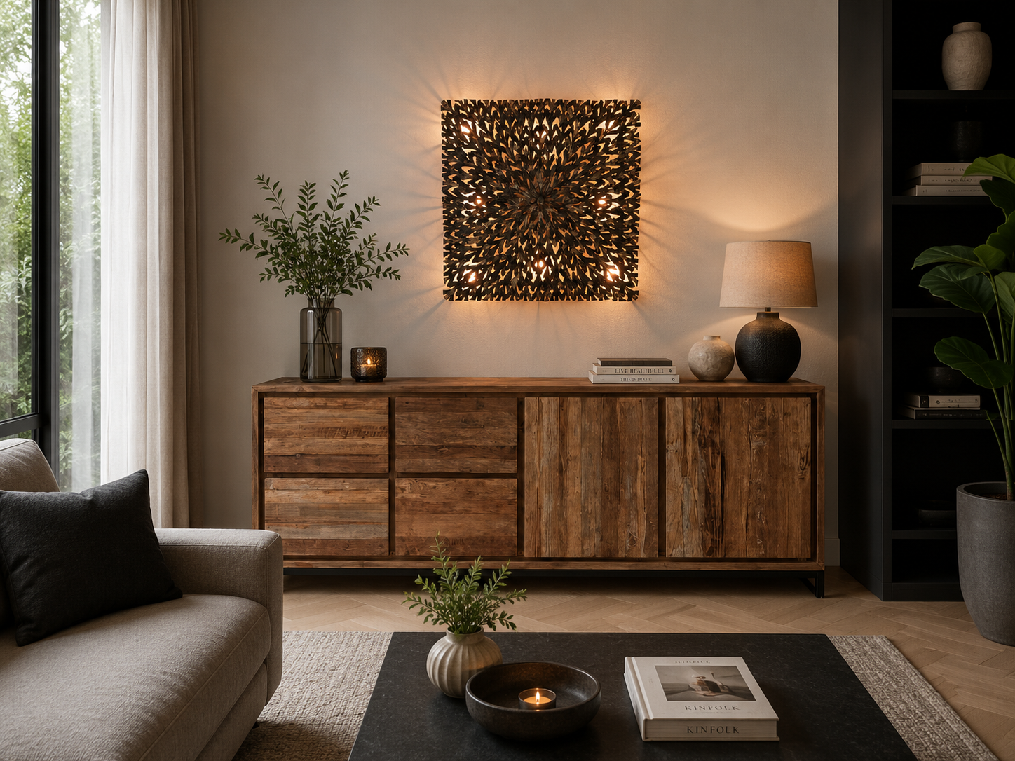 Teakhouten dressoir 220 cm