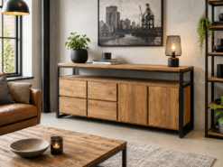 Teak dressoir 220cm