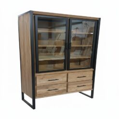 Industriële vitrinekast met laden (100 cm)